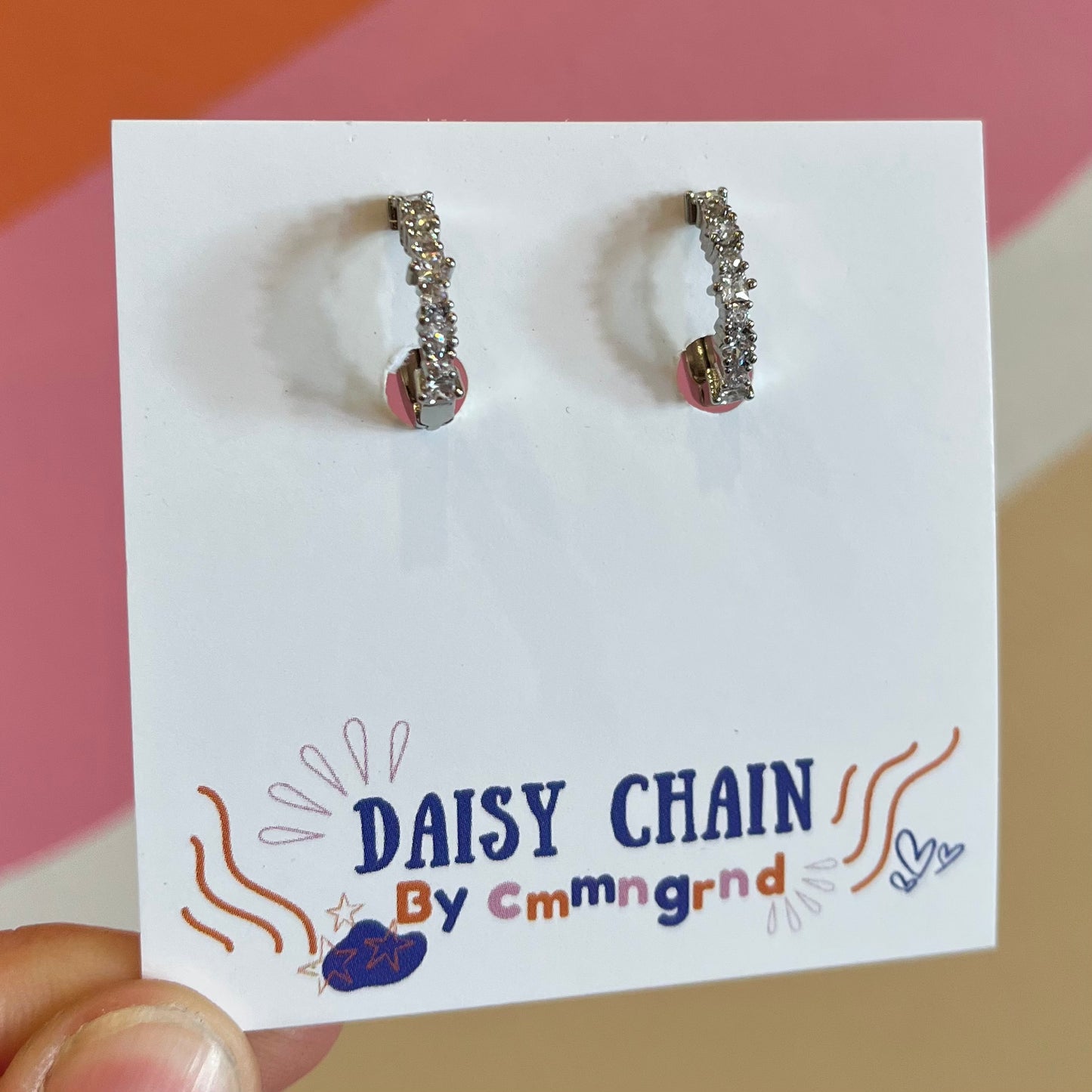 Daisy Chain- Cluster CZ stone earrings