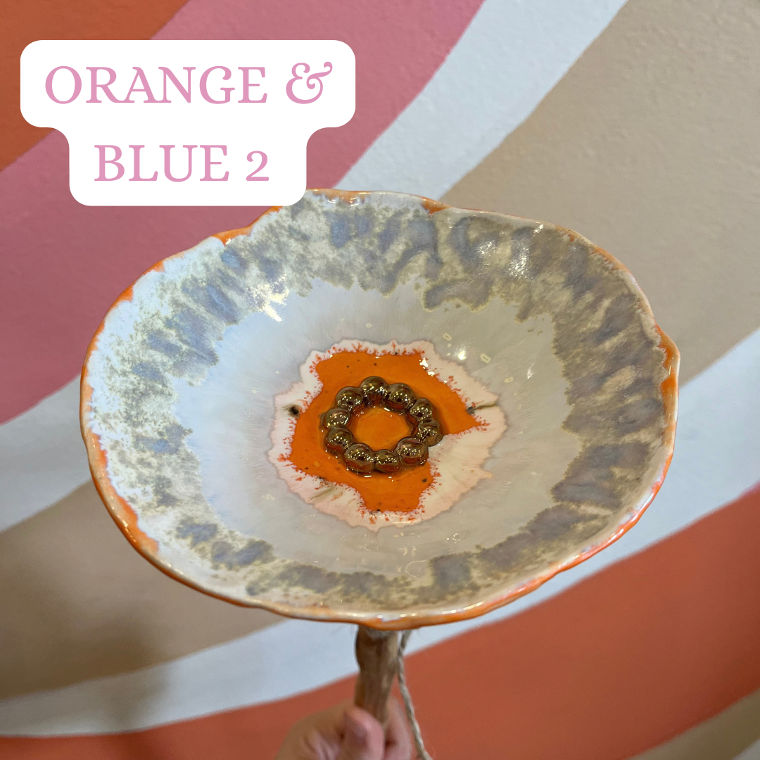 Mae button Bee Baths - Orange and Yellow tones