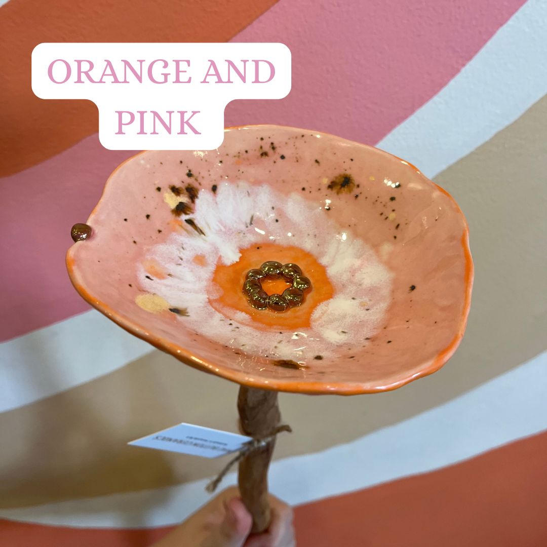 Mae button Bee Baths - Orange and Yellow tones
