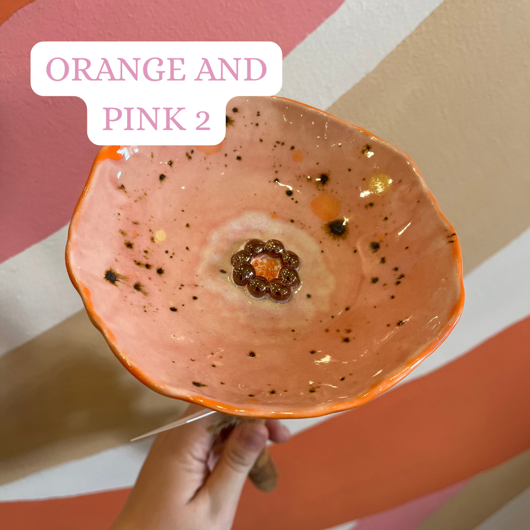 Mae button Bee Baths - Orange and Yellow tones