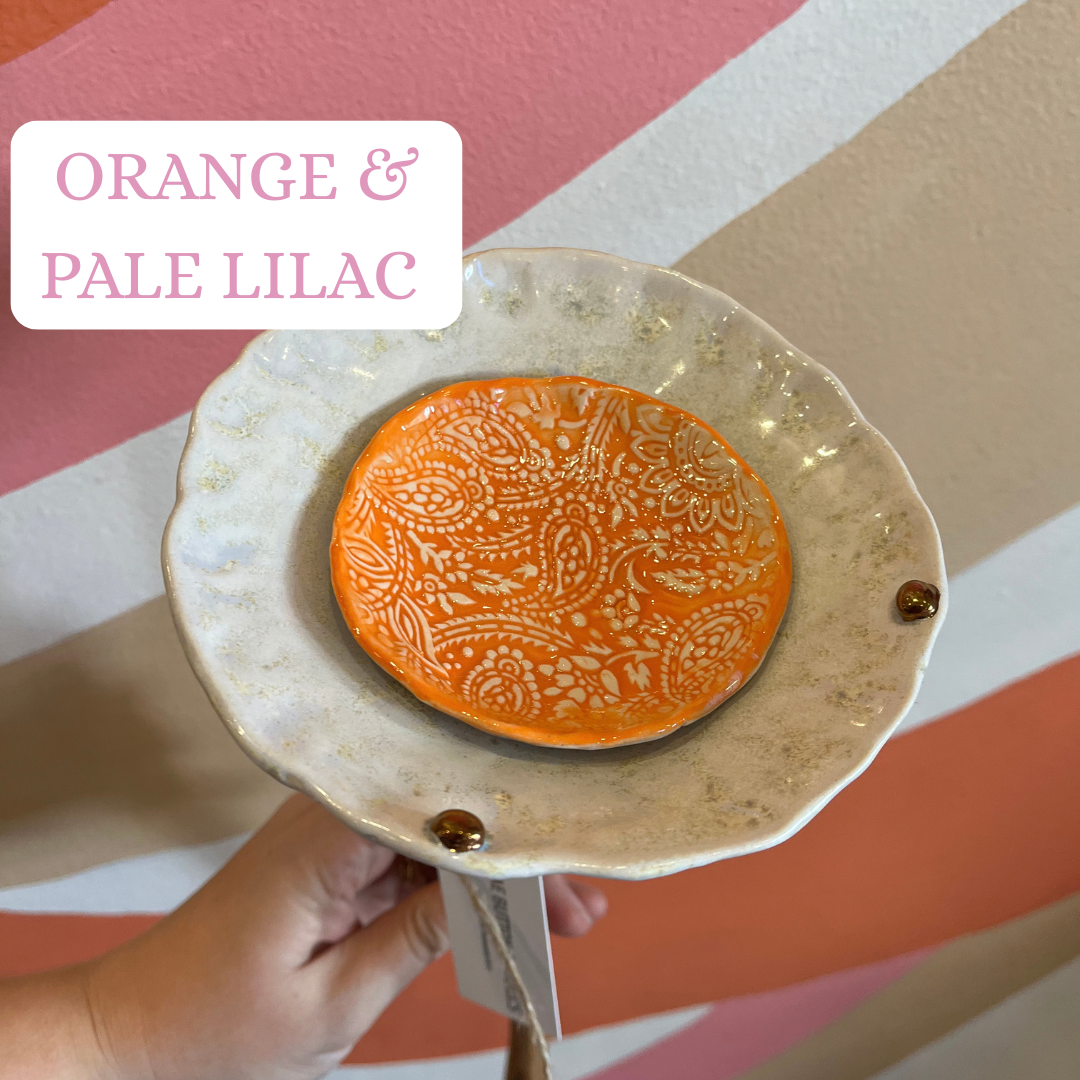 Mae button Bee Baths - Orange and Yellow tones