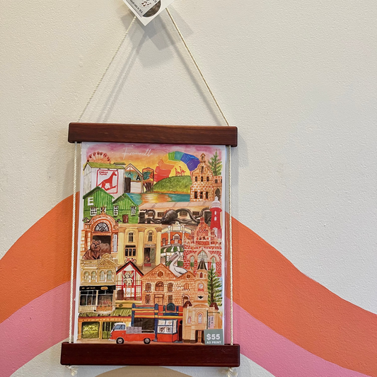Wooden print and record holder
