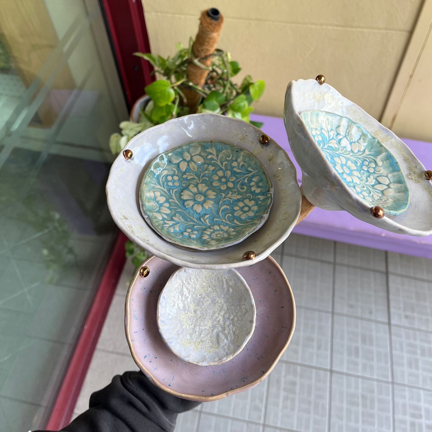 Mae Buttons - Bee baths light blues and Lilac