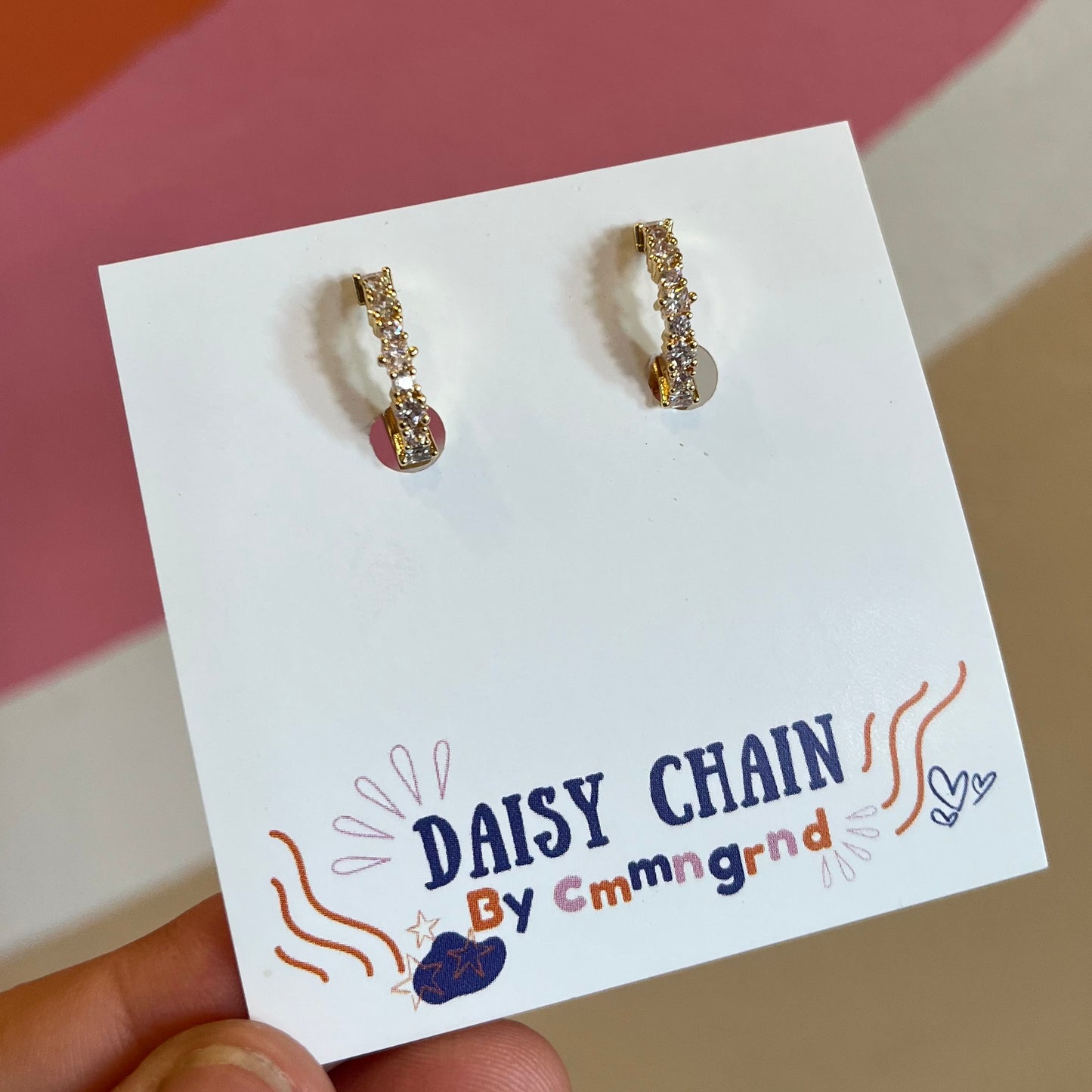 Daisy Chain- Cluster CZ stone earrings