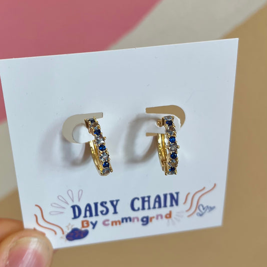 Daisy Chain - Cluster Blue stone earrings