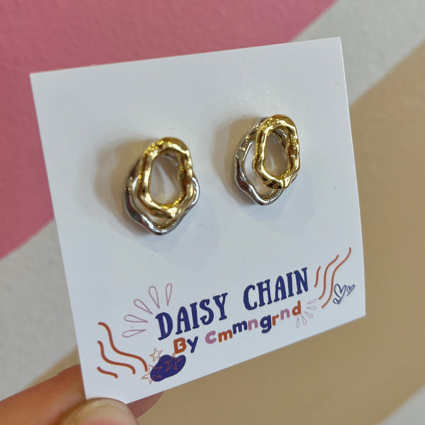 Daisy Chain Two Tone Earrings