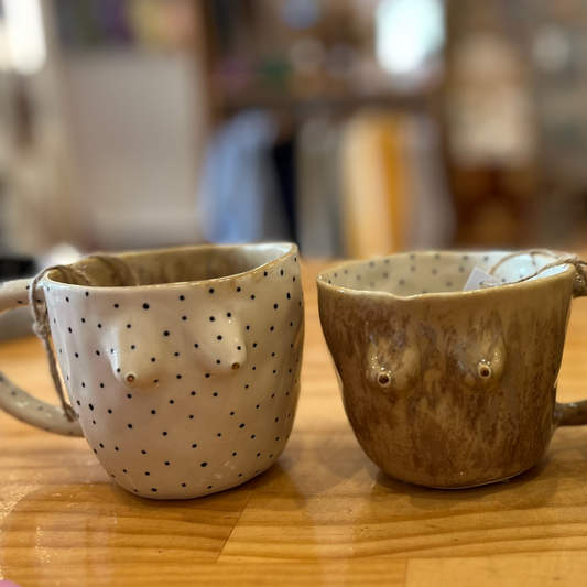 Mae buttons August boobie mugs